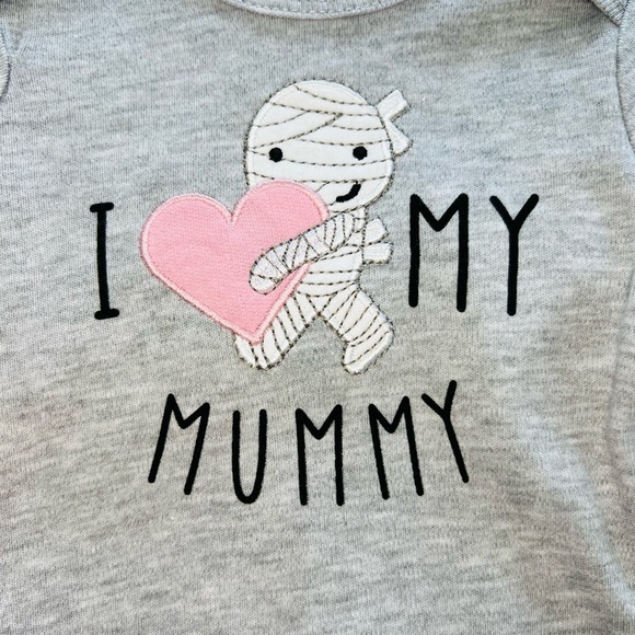 Baby by Bon Bebe Baby Girls Halloween I Love My Mummy Outfit Size 3-6 Months NWT - Picture 3 of 10